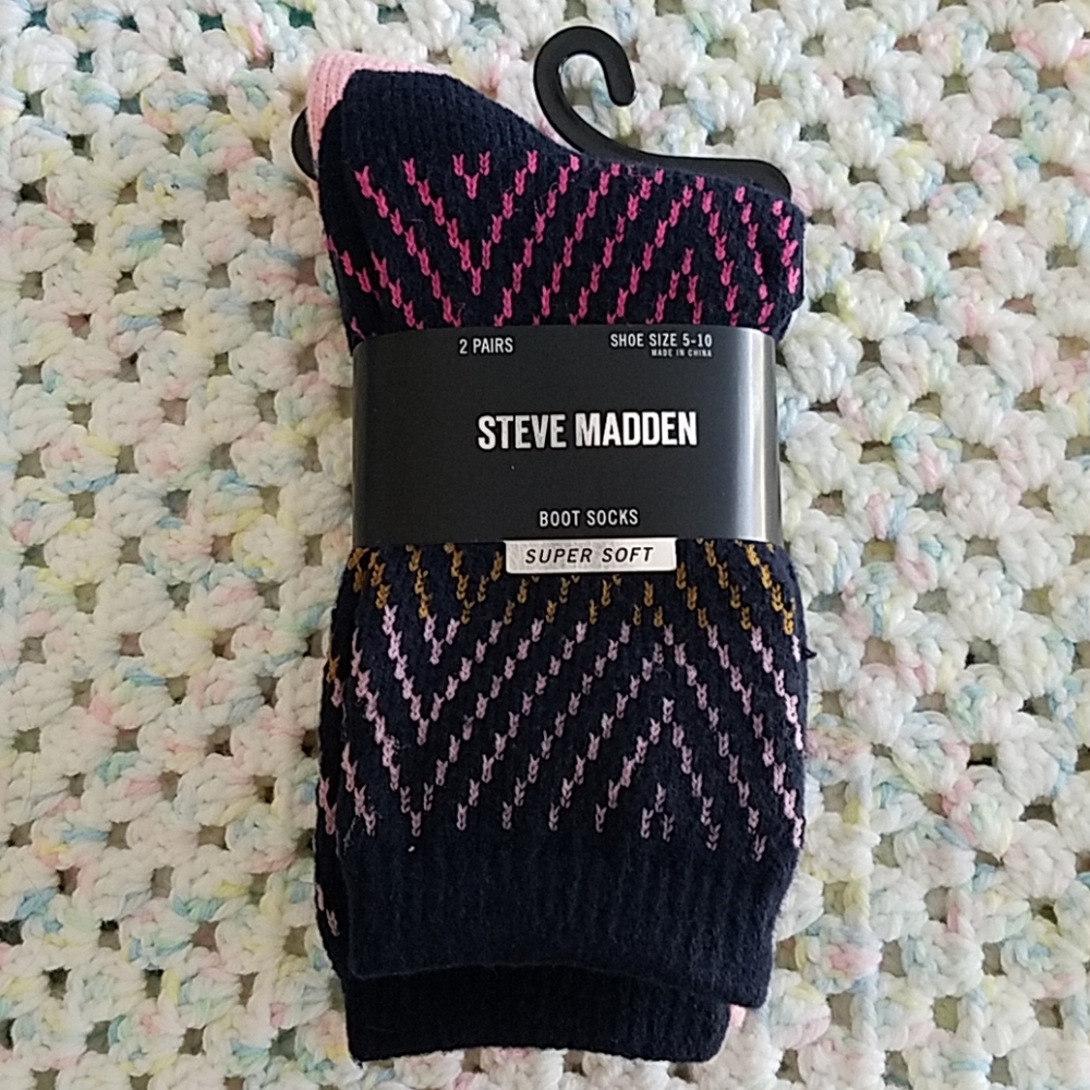 New 2 pairs Steve Madden Women's Boot Socks